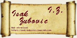 Isak Zubović vizit kartica